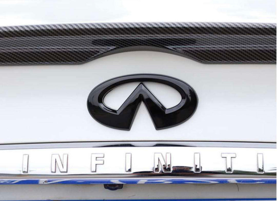 Q50 Gloss black rear emblem overlay