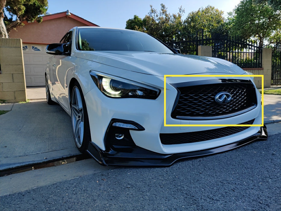 IDENUONA Gloss Black Honeycomb Front Bumper Grille For Infiniti Q50/Q50S (2018-2023) - Direct Replacement